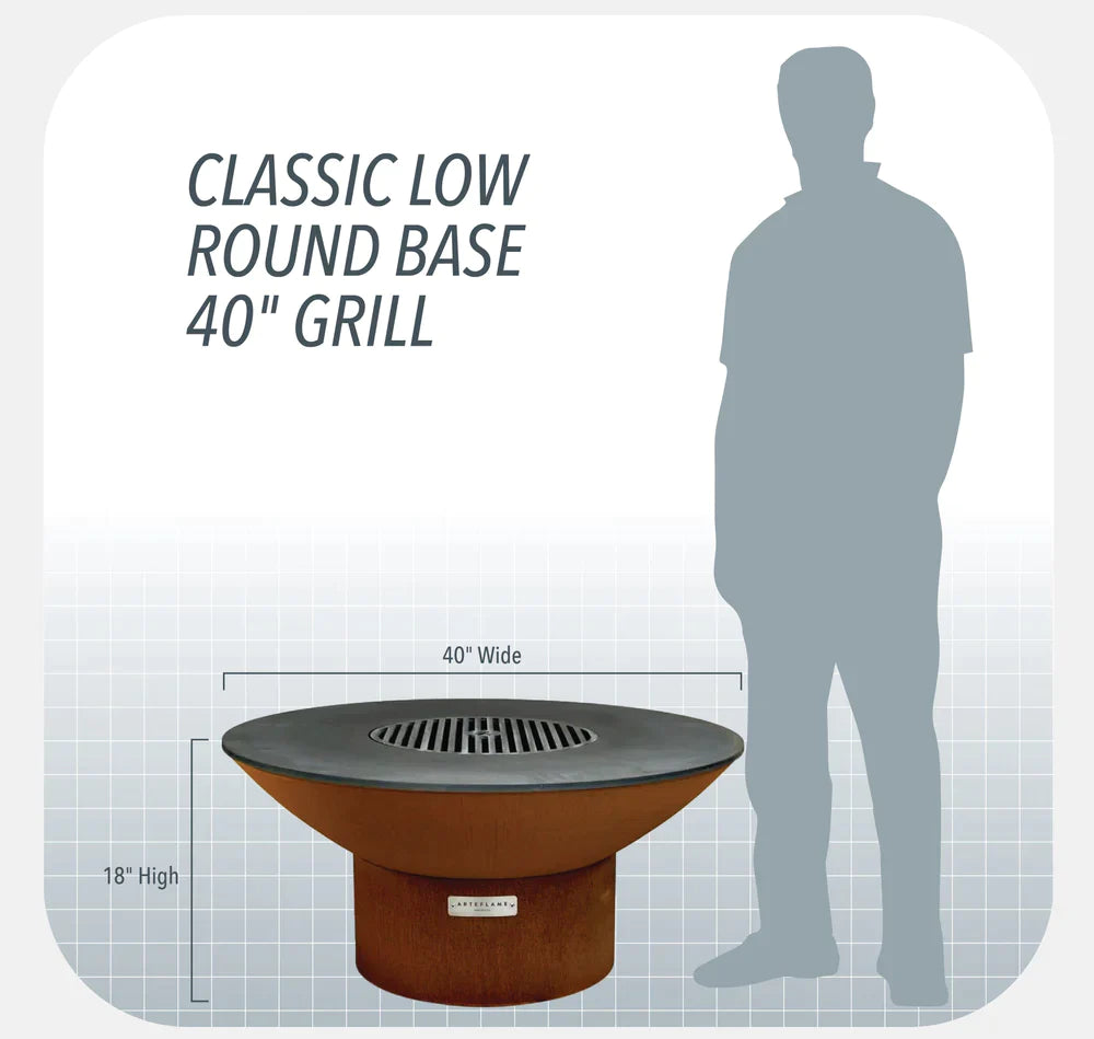 Arteflame Classic 40" Grill With A Low Round Base