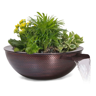Sedona Hammered Copper Planter & Water Bowl