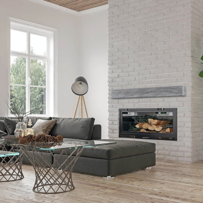 Lexington Hearth Grist Mill Weathered Grey Fireplace Mantel 1